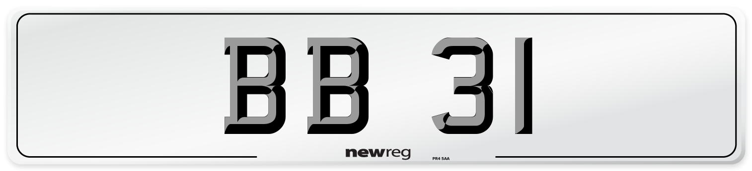 BB 31 Number Plate from New Reg